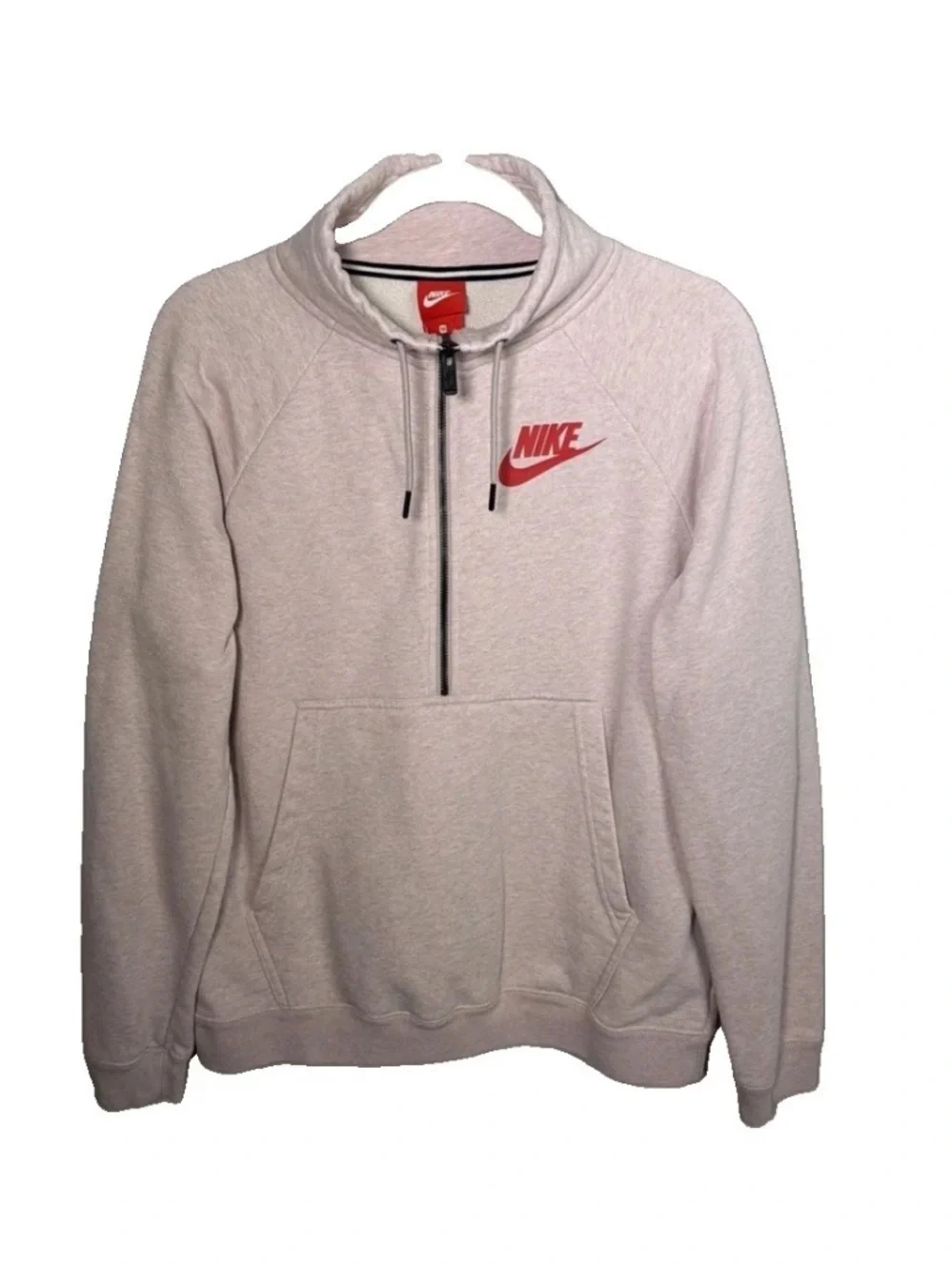 Nike 1/2 Zip Pullover Sweatshirt Women’s Medium Pullover Pink Kangaroo Pocket